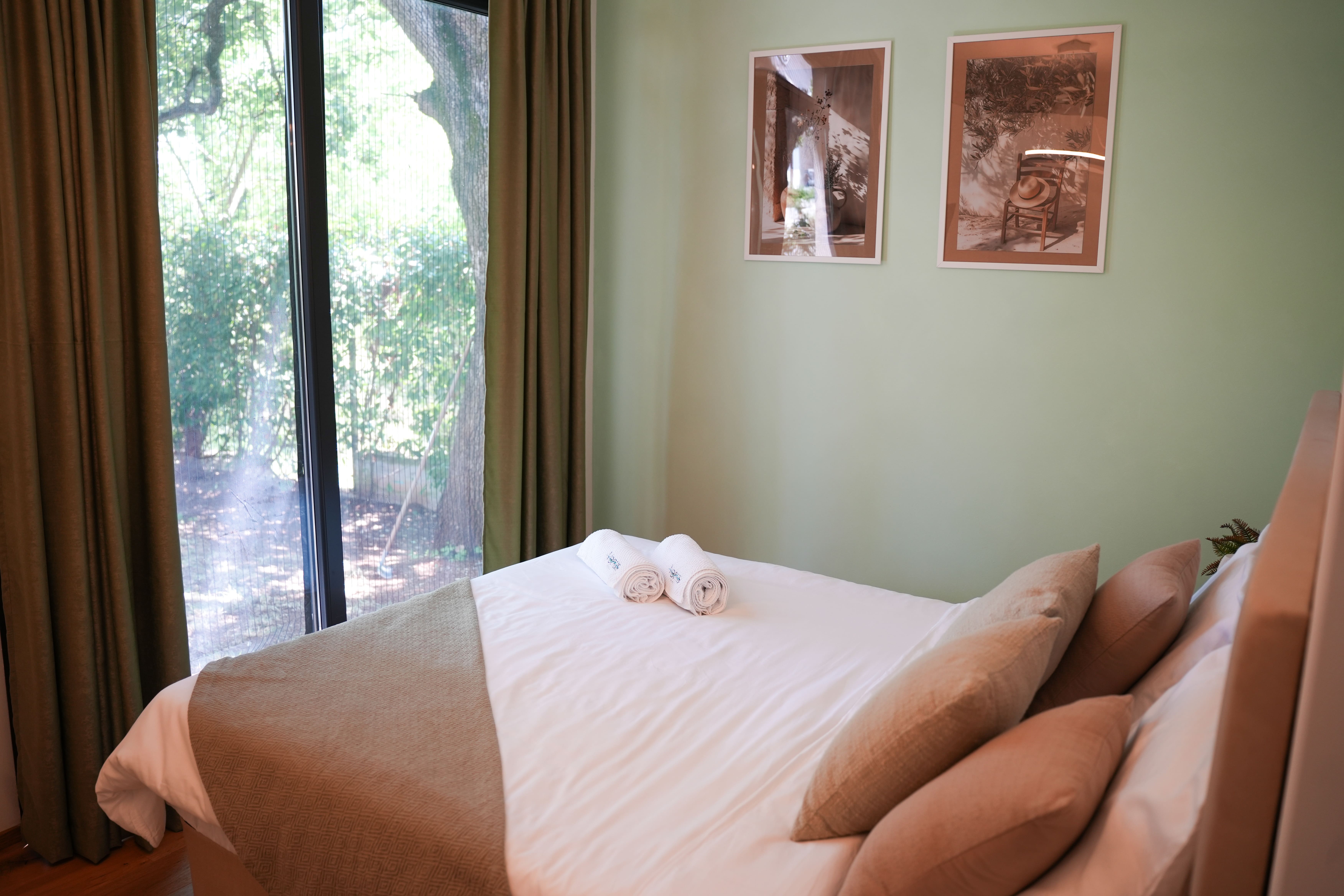 Sage-green bedroom