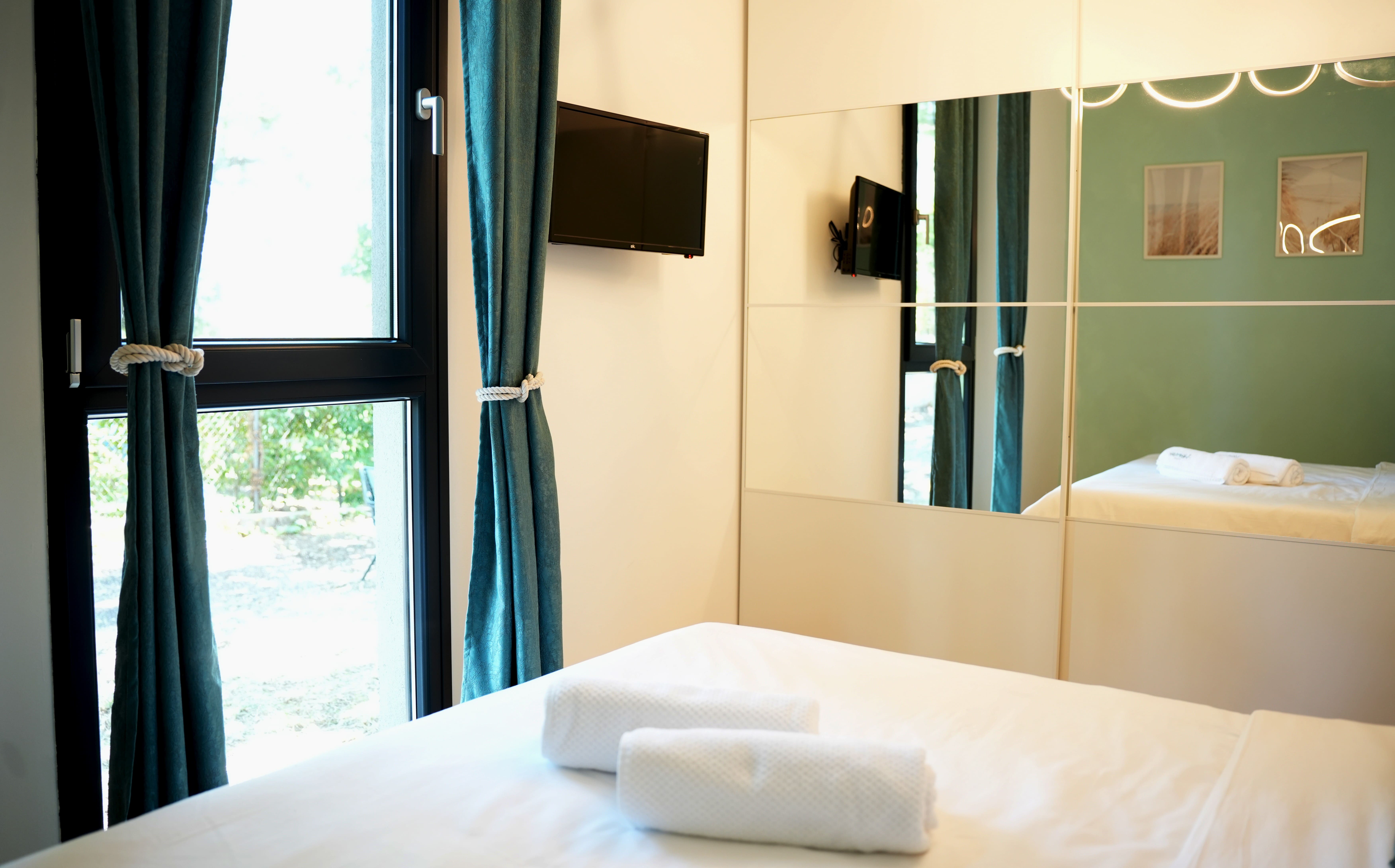 Forest-green bedroom